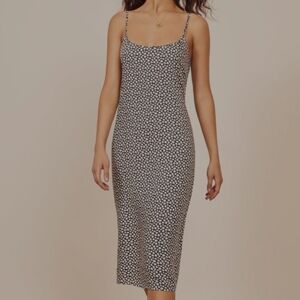 Reformation Jeans Large Elegant Black and White Floral Mariah Dress